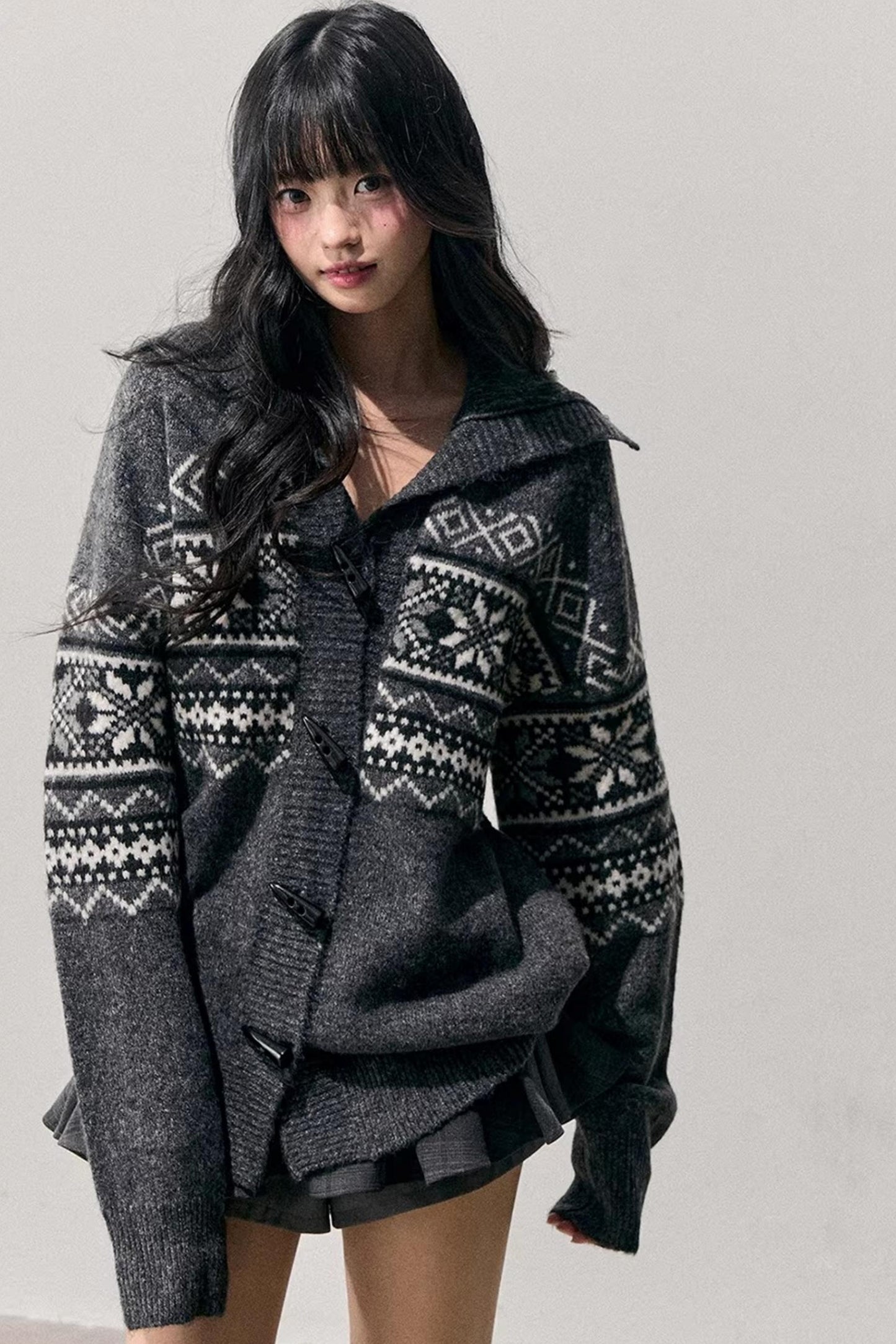 Fair Isle Duffle Cardigan