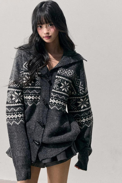 Fair Isle Duffle Cardigan