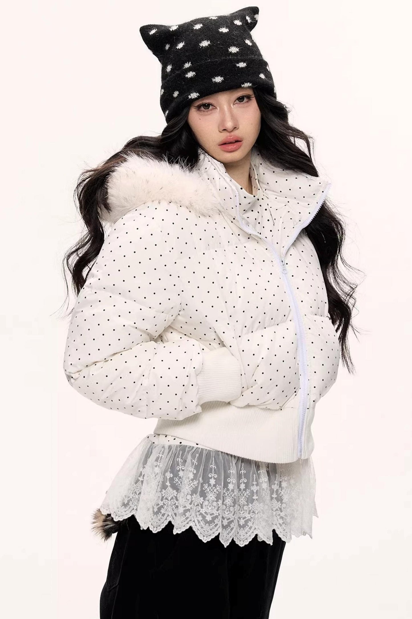 Rabbit Fur Cat Ear Hat