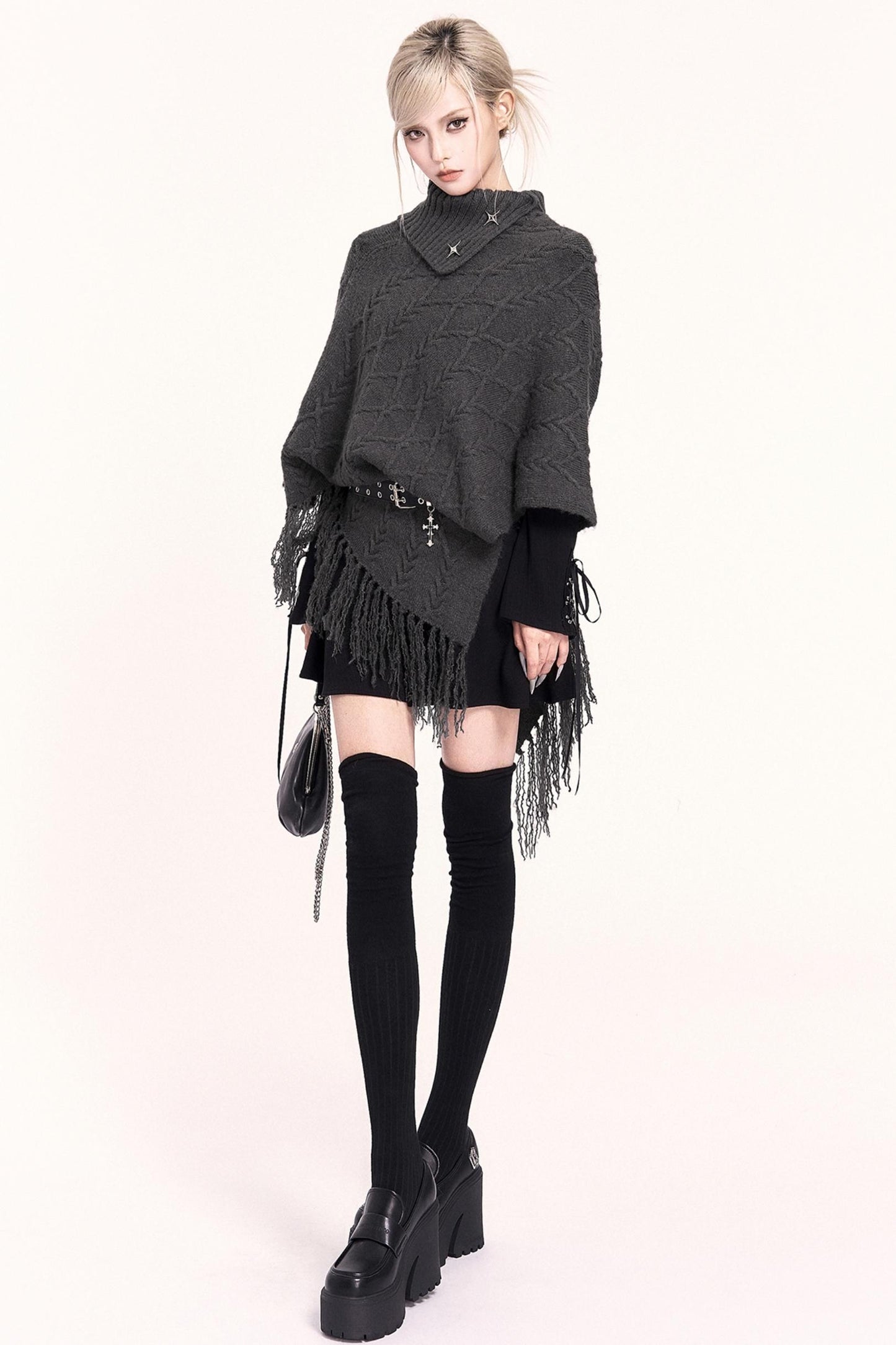 Vintage High Neck Cape Sweater