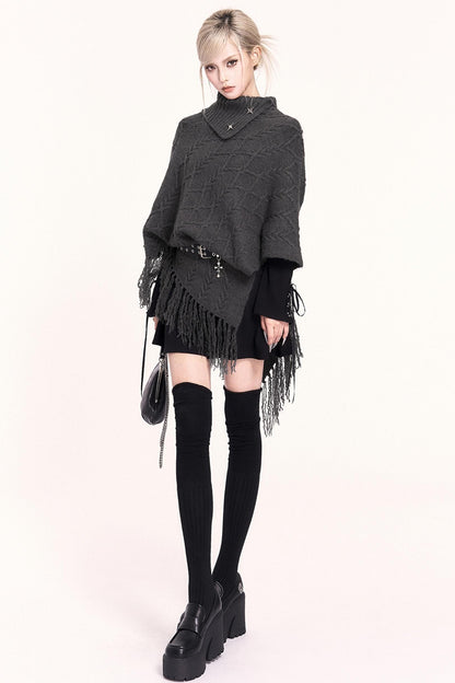 Vintage High Neck Cape Sweater