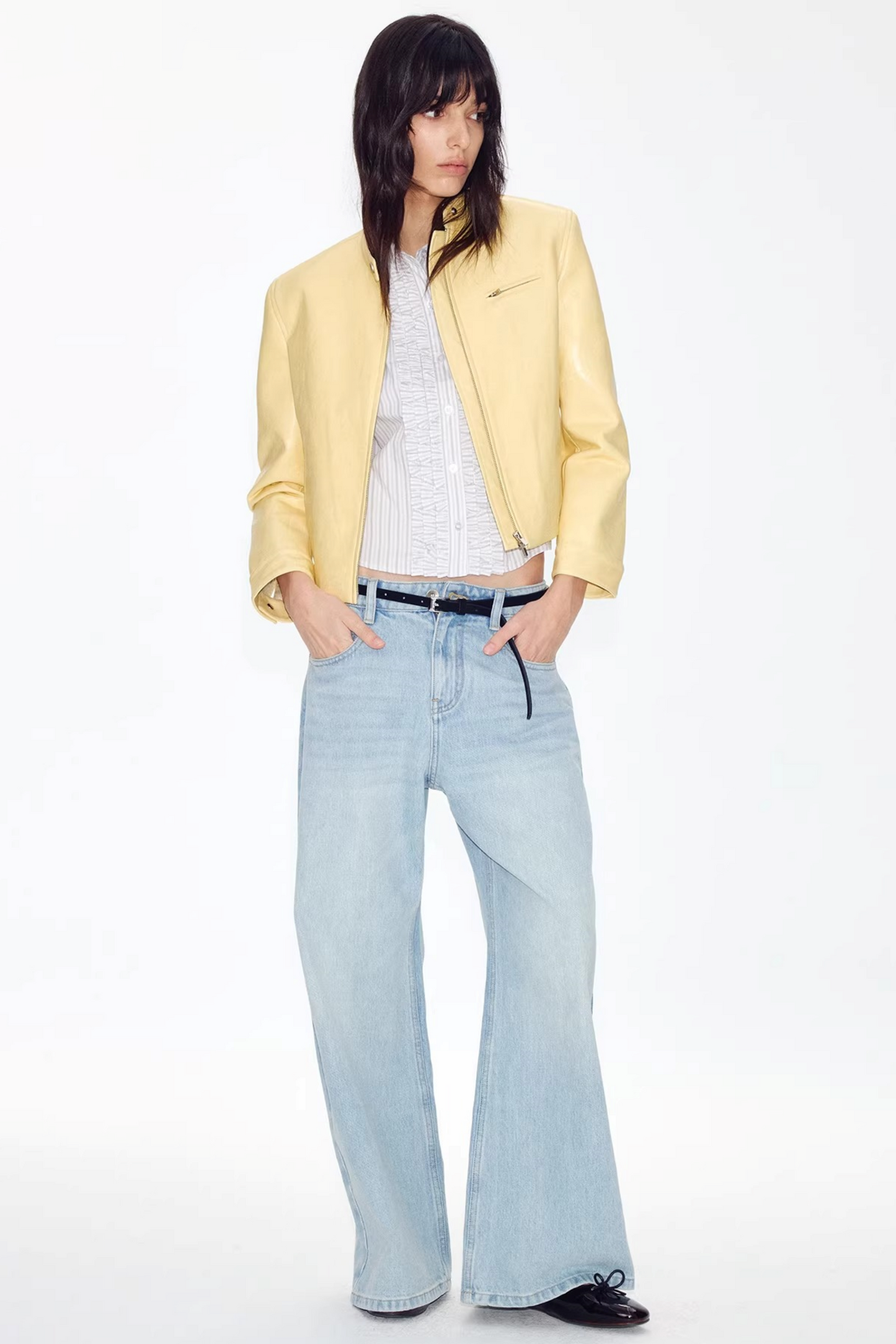 Retro Yellow Leather Jacket