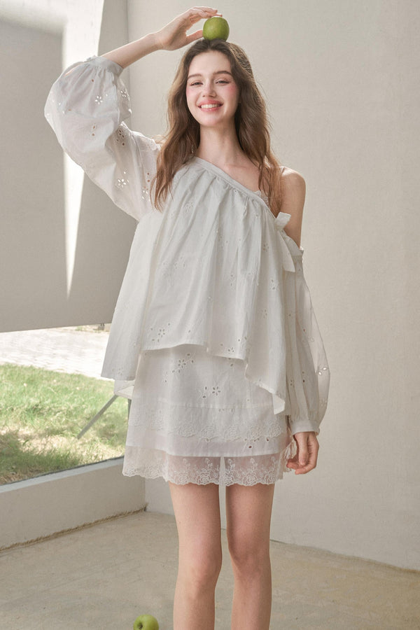 Embroidered Flower Elegant Skirt Set-Up