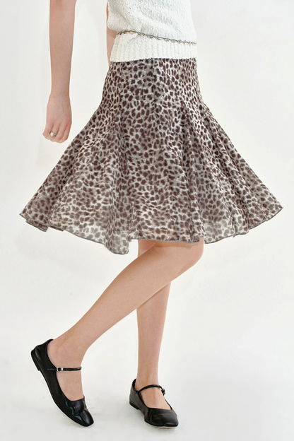 Leopard Print Fishtail Skirt