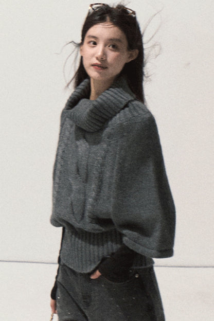 Retro Knit Twist Sweater