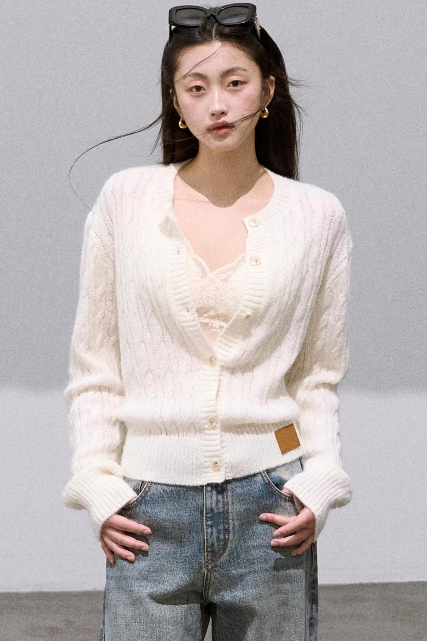 Gentle Mohair Wool Knit Cardigan
