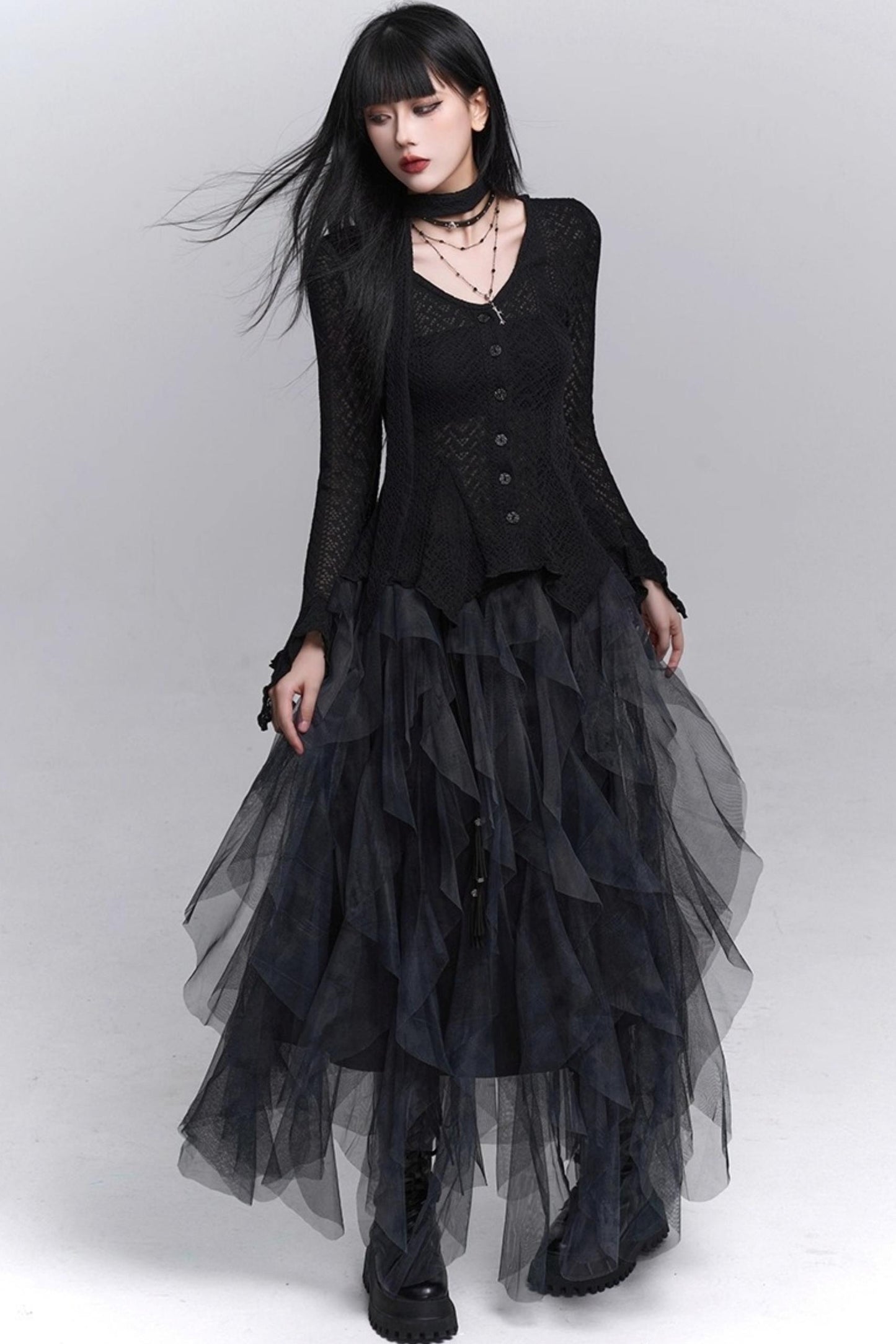 Irregular Hem Concert Skirt