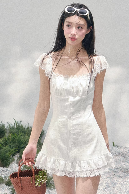 French Lace Puffy Dress
