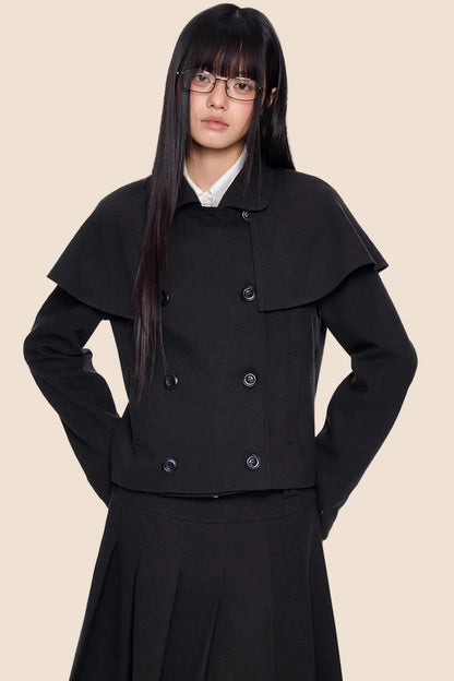 Doppelreihiger Cape-Mantel