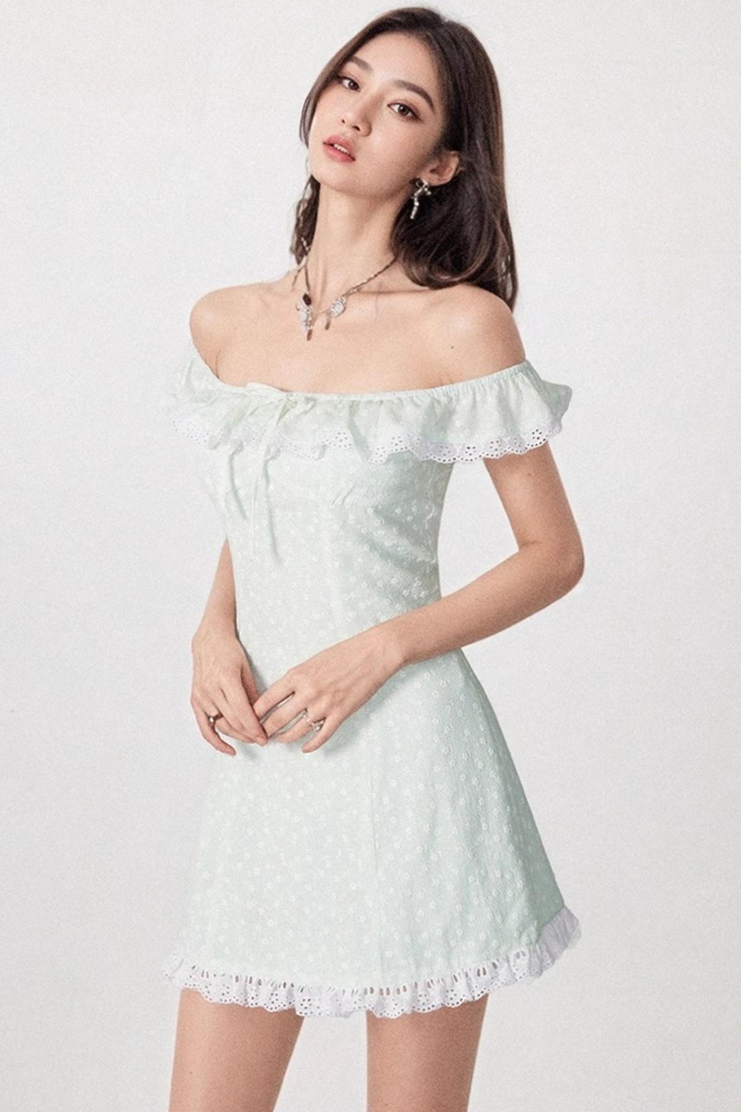 One-Shoulder Jacquard Dress