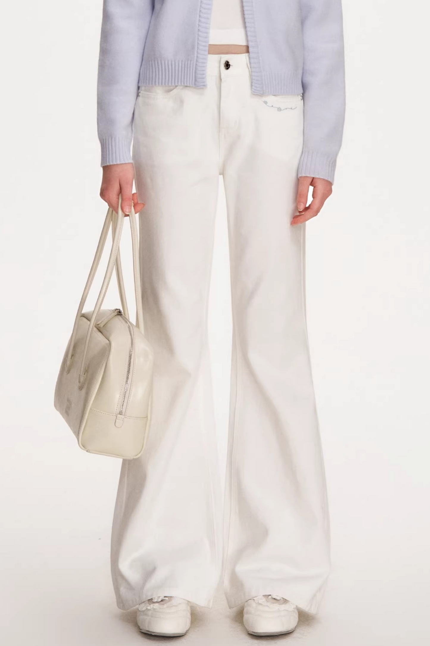 Romantic French Flared Denim Pants