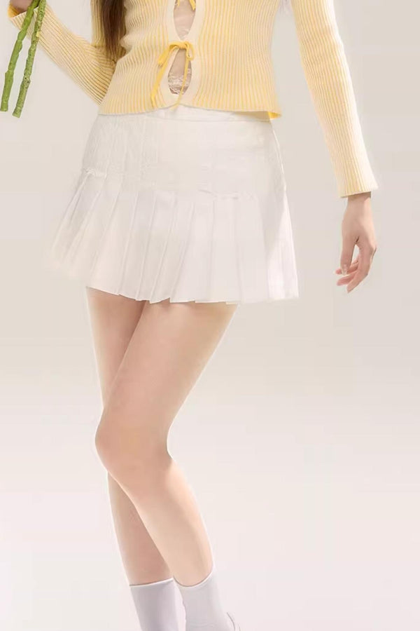 Lace Pleated Bustier Skirt