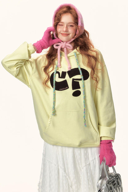 Symbol Print Hooded Sweatshirt