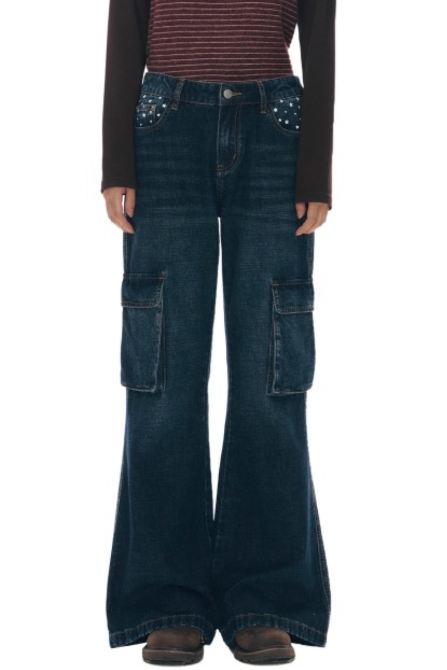 Star Print Flared Pants