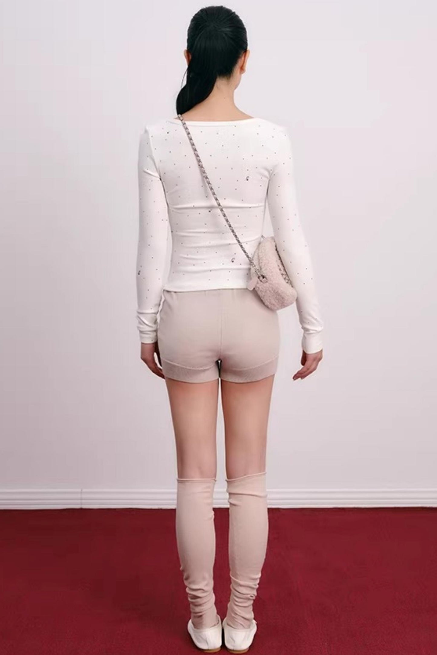 Flauschige Samt-Stepptasche