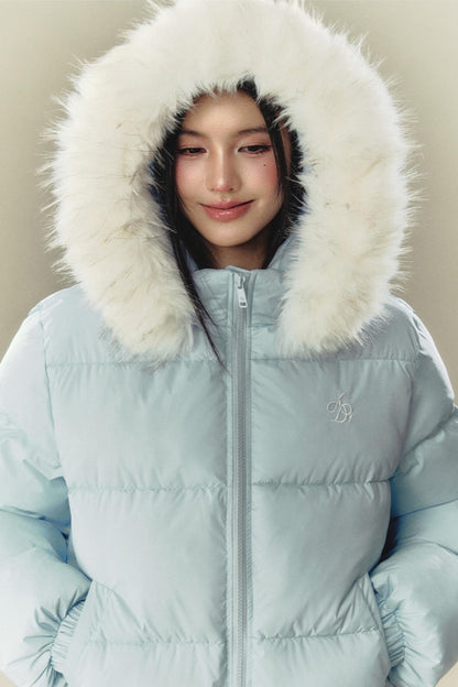 Fur Collar Hooded Down Jacket