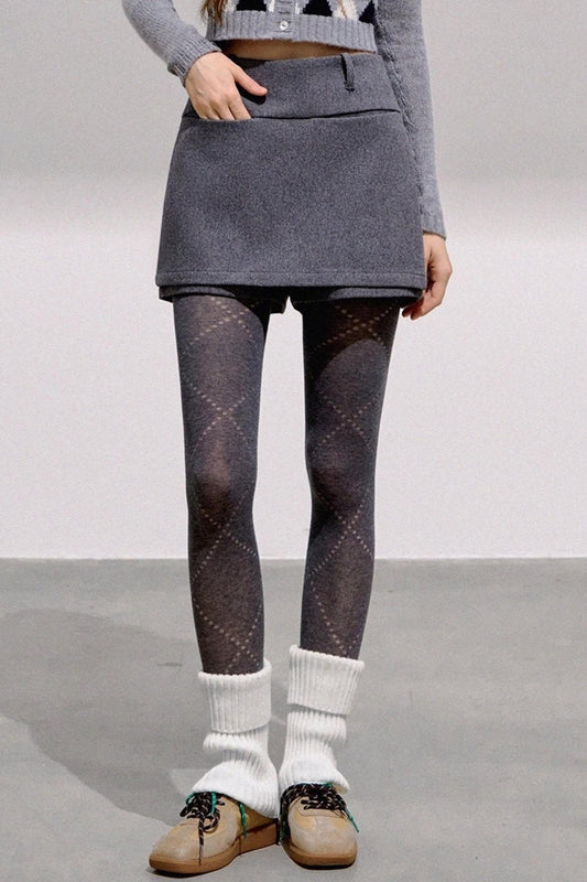 High-End Wool Tweed Skirt