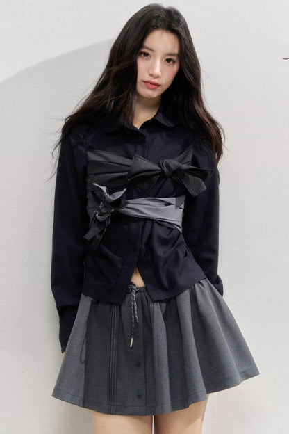 Butterfly Strap Long-Sleeved Shirt