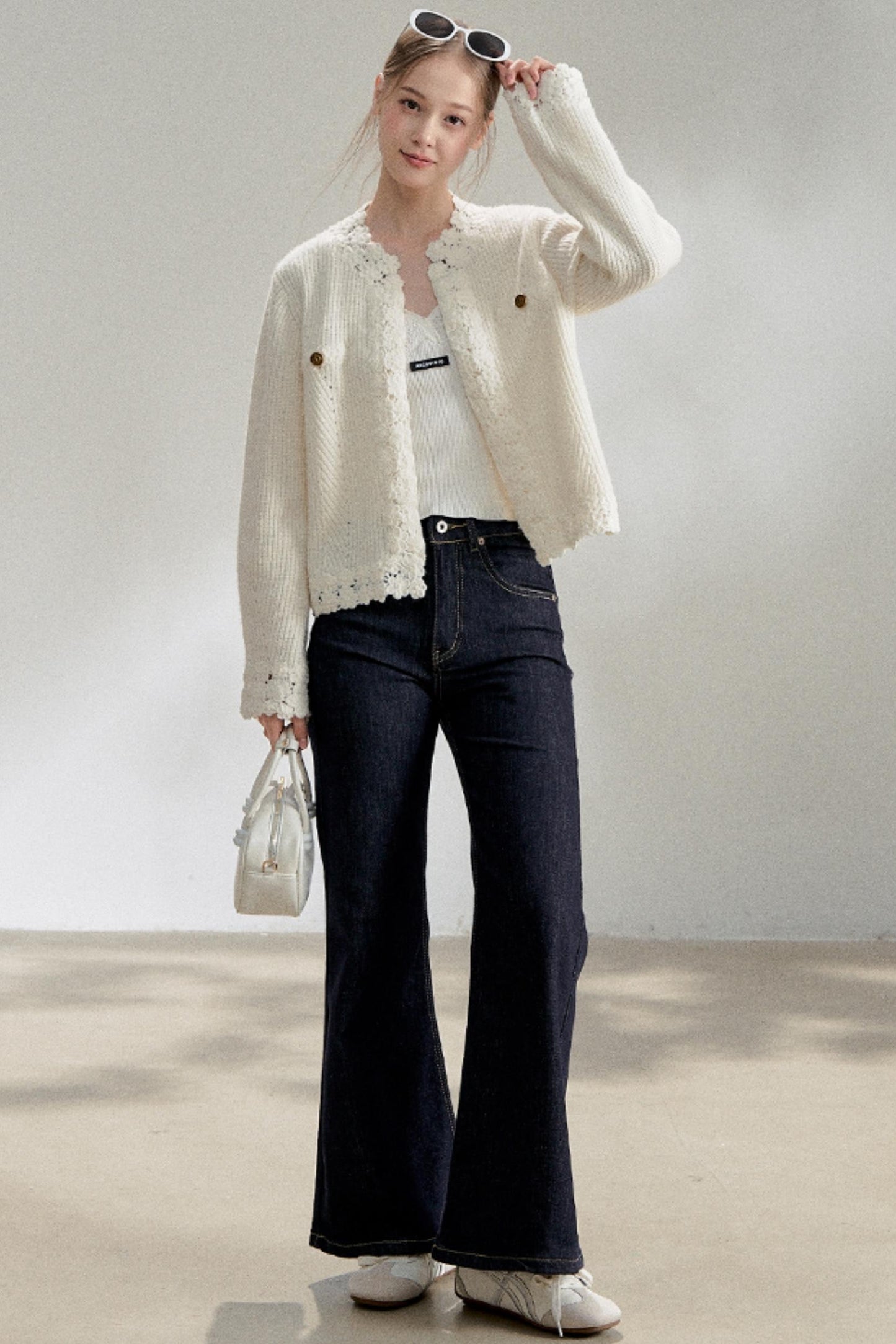 White Fragrance Knitted Cardigan