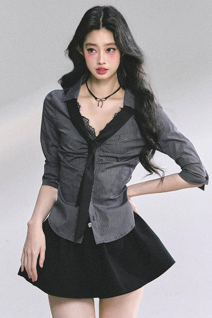 Autumn Slimming Polo Neck Shirt