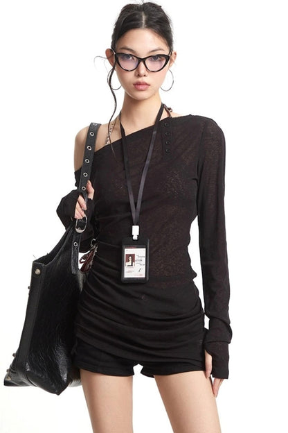 Slanted Shoulder Dress