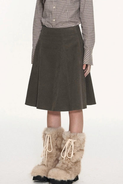Vintage Fur Collar Jacket With Skirt Set-Up