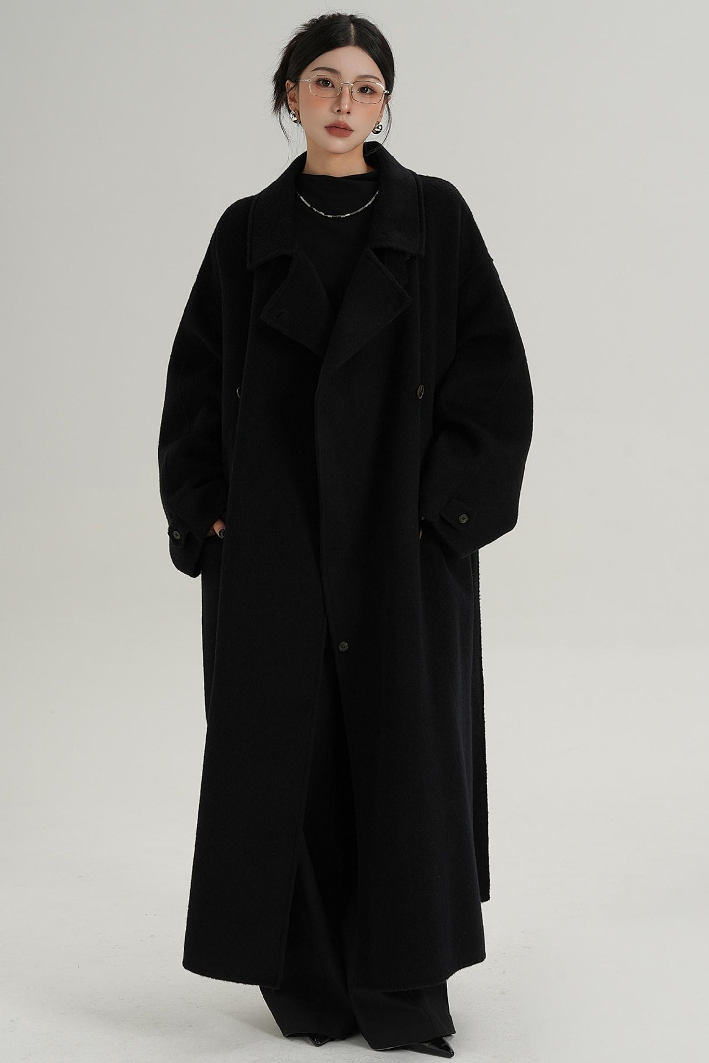 Woolen Silhouette Long Coat