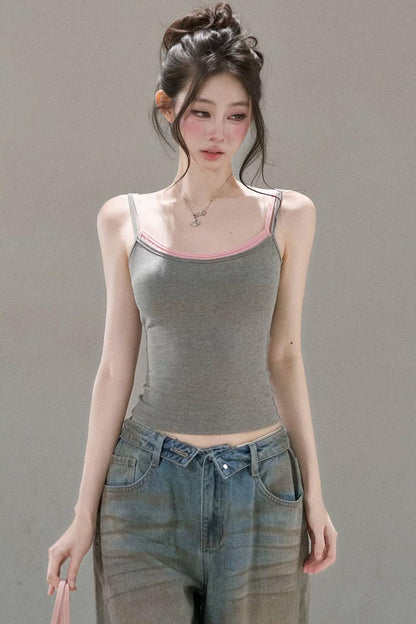 Contrasting Mesh Camisole Top