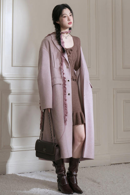 Herringbone Tweed Coat