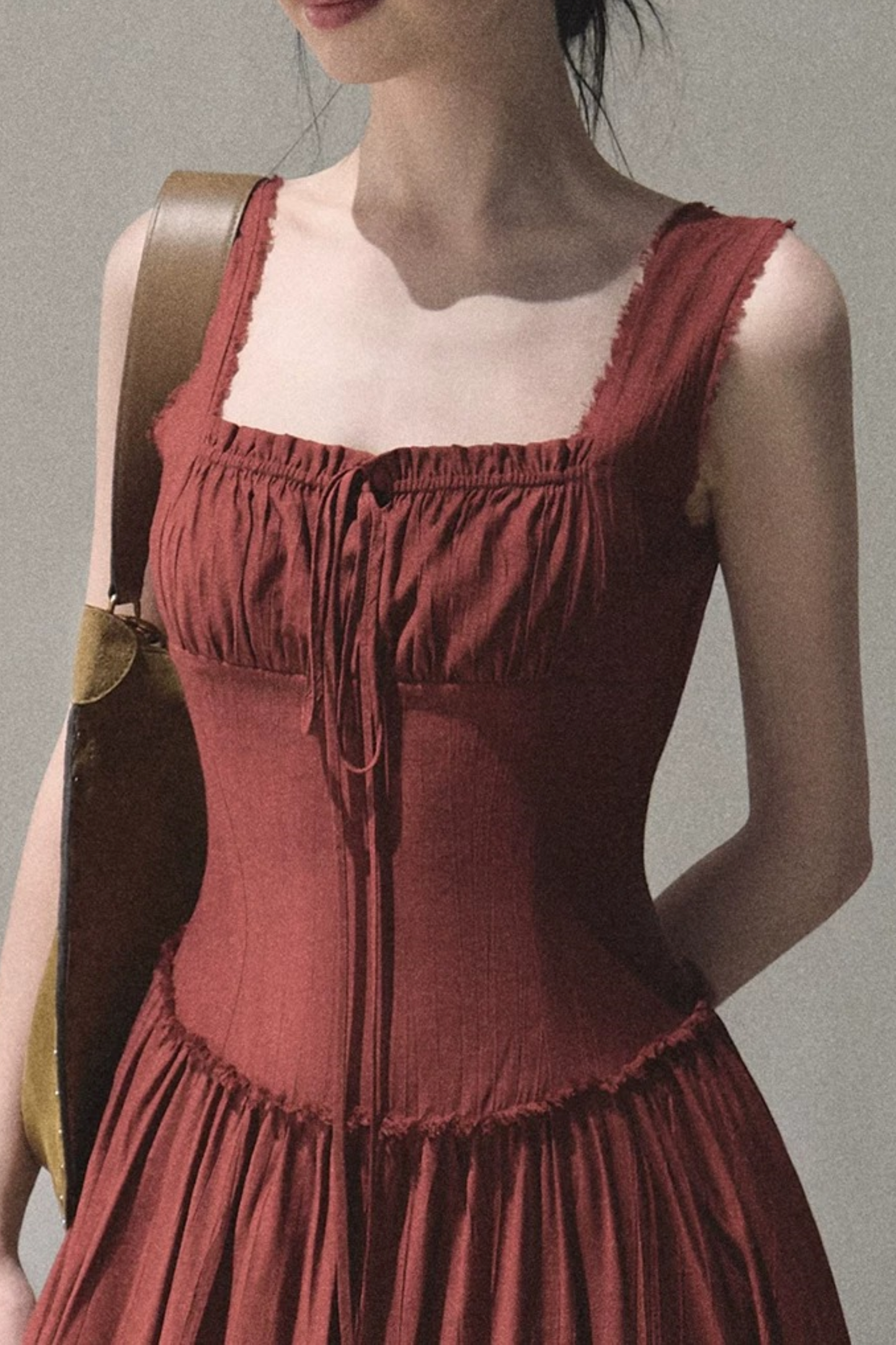 Sleeveless Ruffled Square Neck Dress