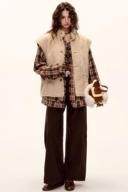 Reversible Fur Suede Vest Jacket