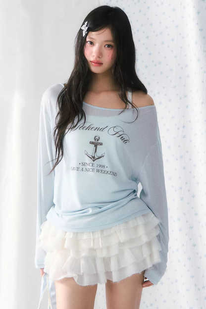 Retro Off-Shoulder Blouse