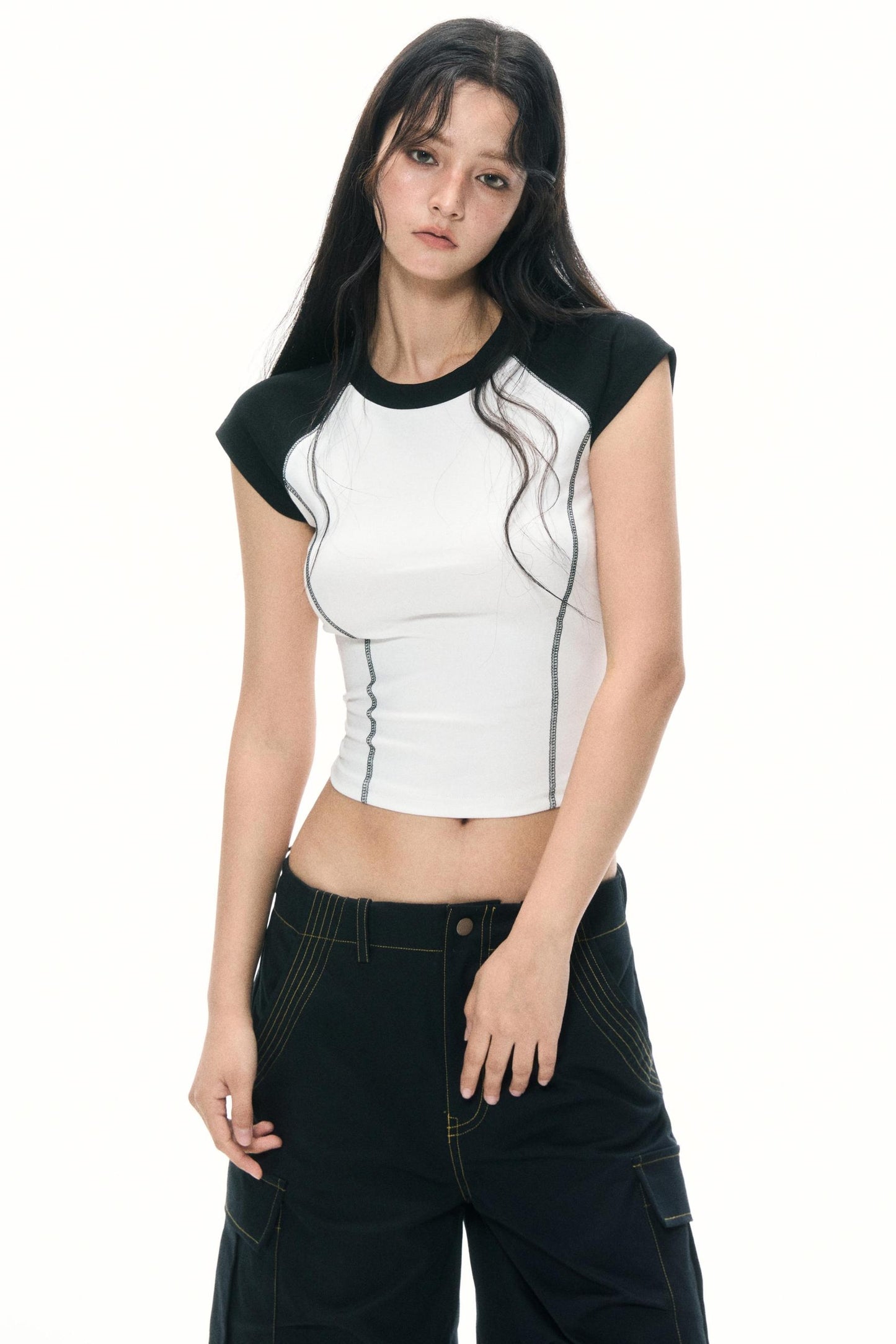 Chic Black White Top