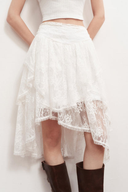 Irregular Thin White Skirt