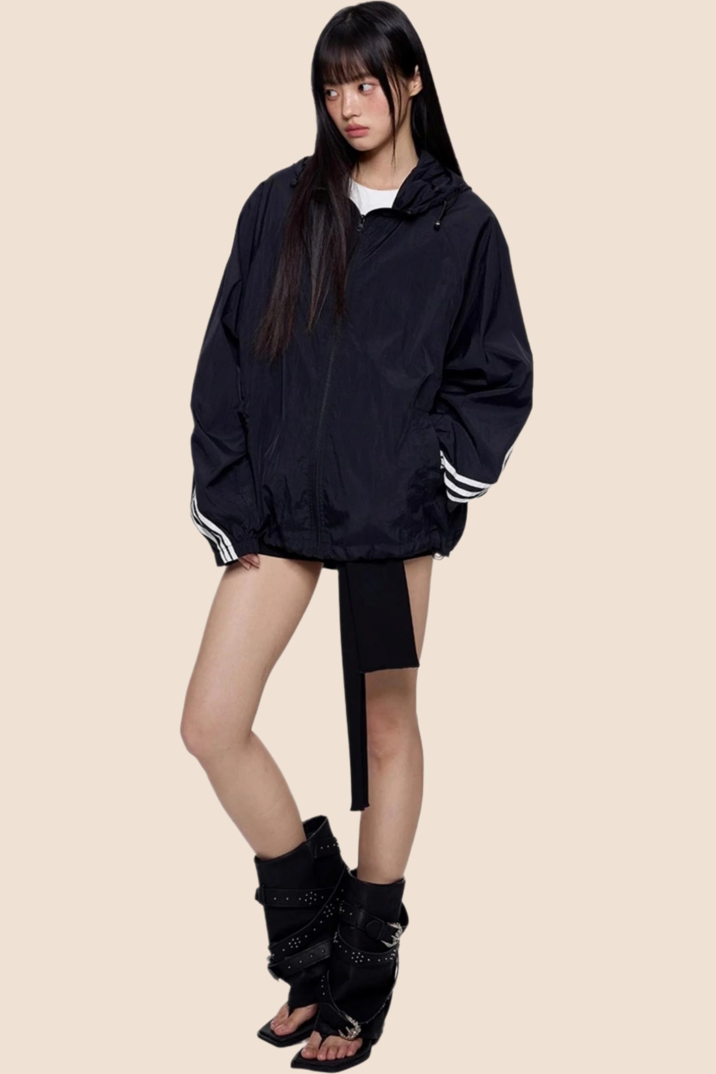 UV Shield Striped Hoodie Jacket