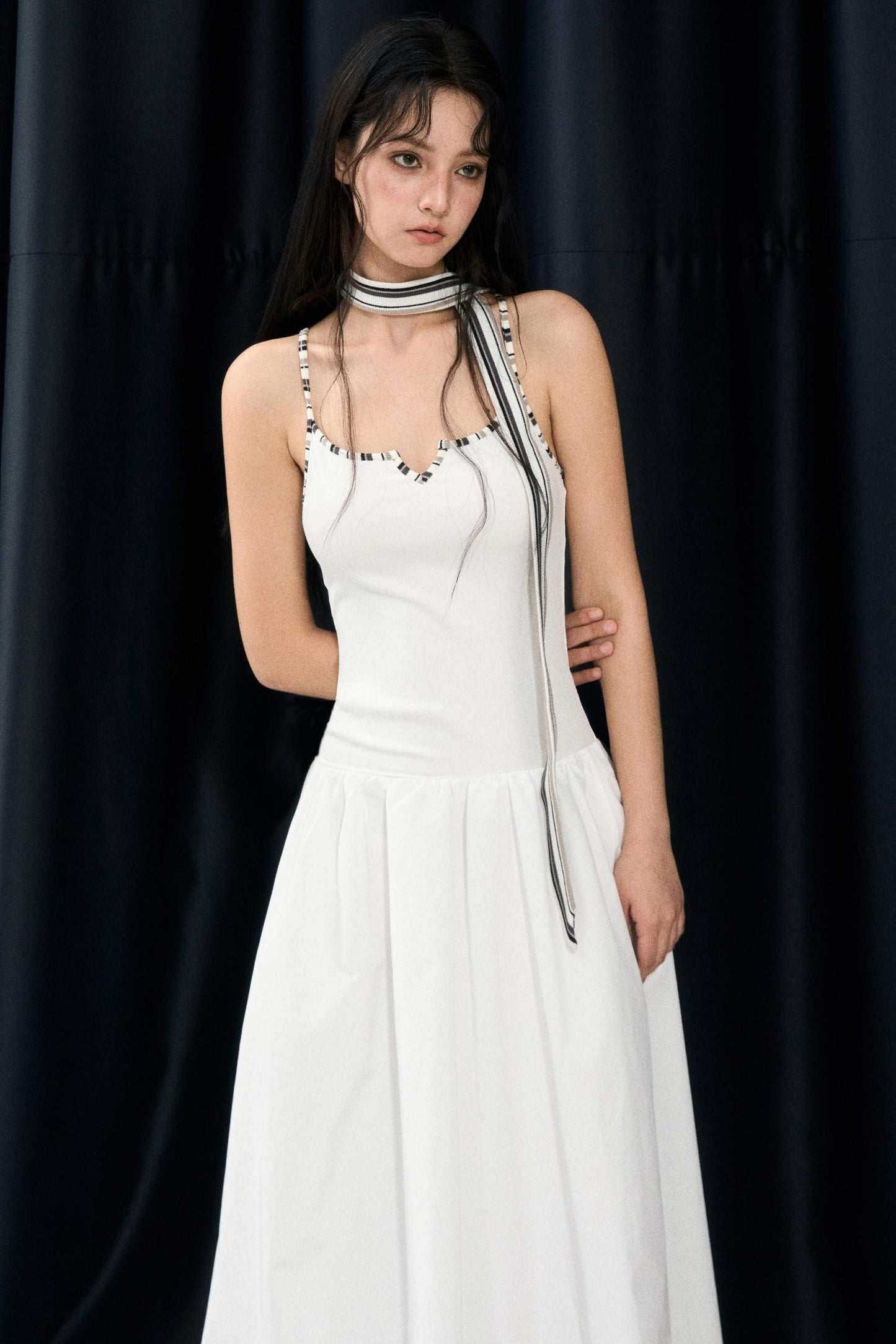 Summer White Halter Maxi Dress