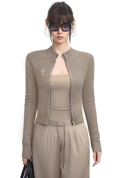 American Knit Zipper Jacket Set-Up