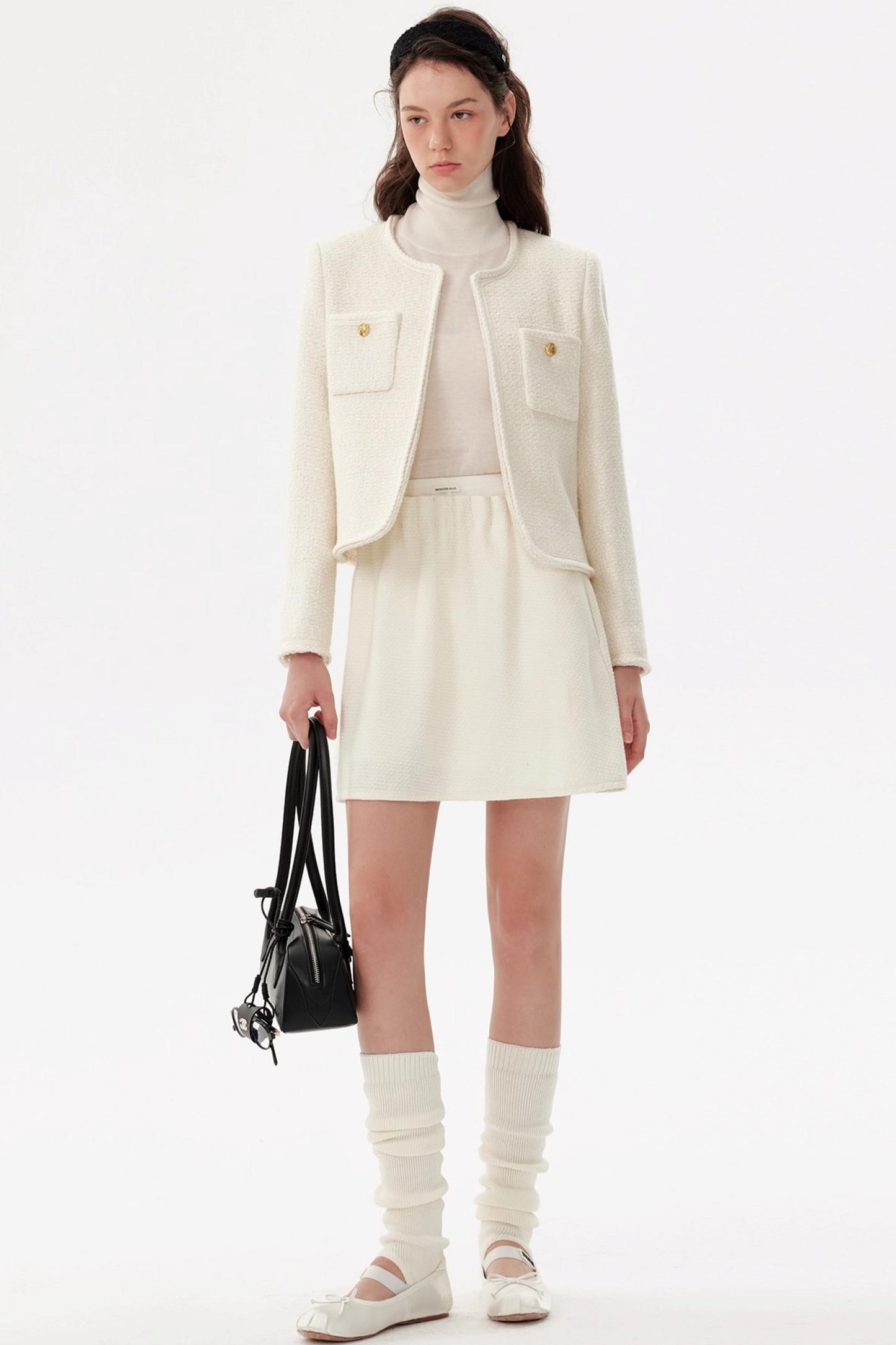 Designer White Short Skirt