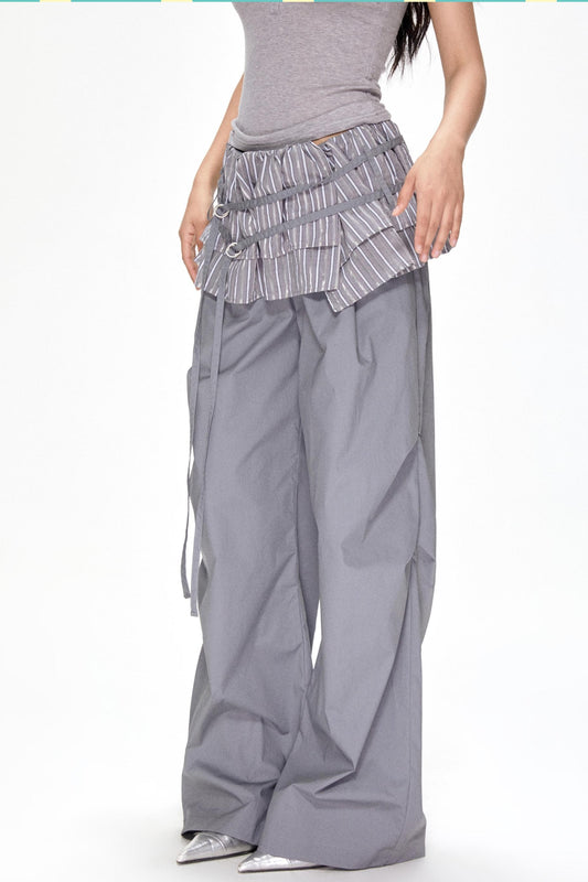 Effortless Satin Ruffle Pants