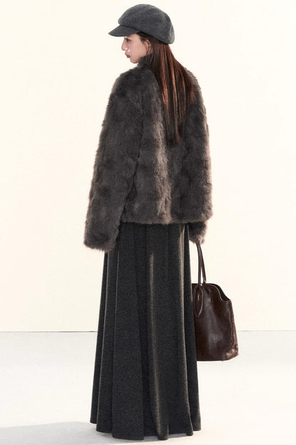 Retro Eco-Friendly Fur Coat