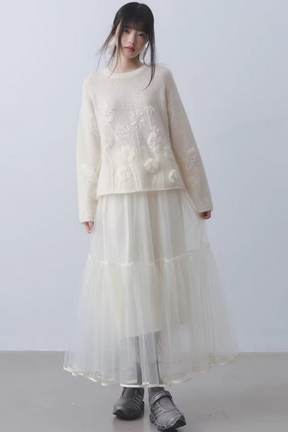Snow Velvet Creamy Skirt