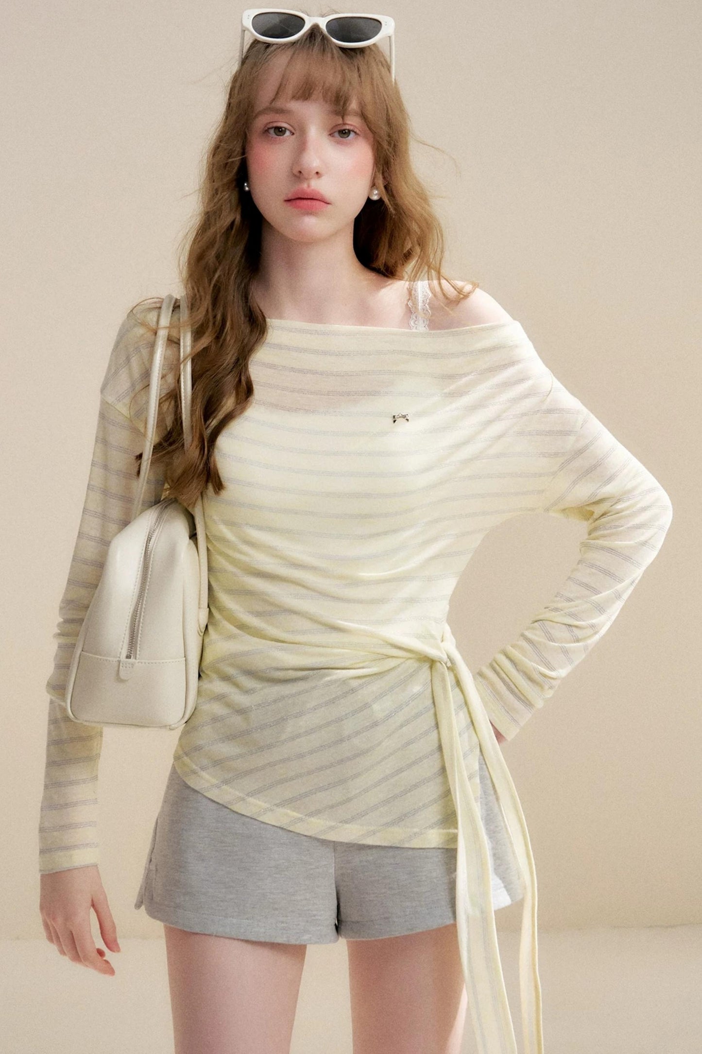Linen Silver Stripe T-Shirt