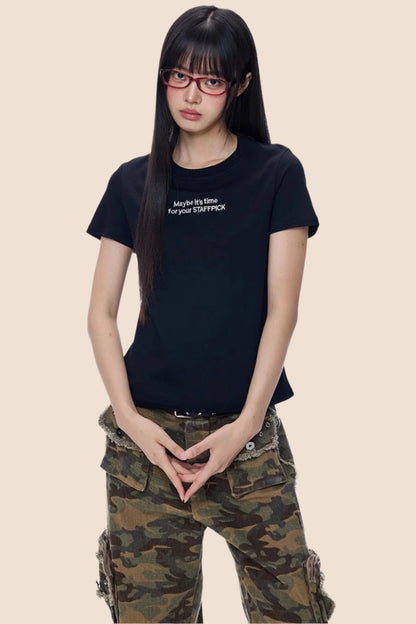 Alphabet Print Crop Top