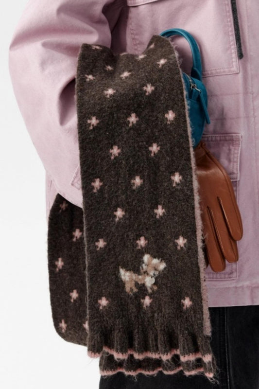Cartoon Polka Dot Wool Scarf