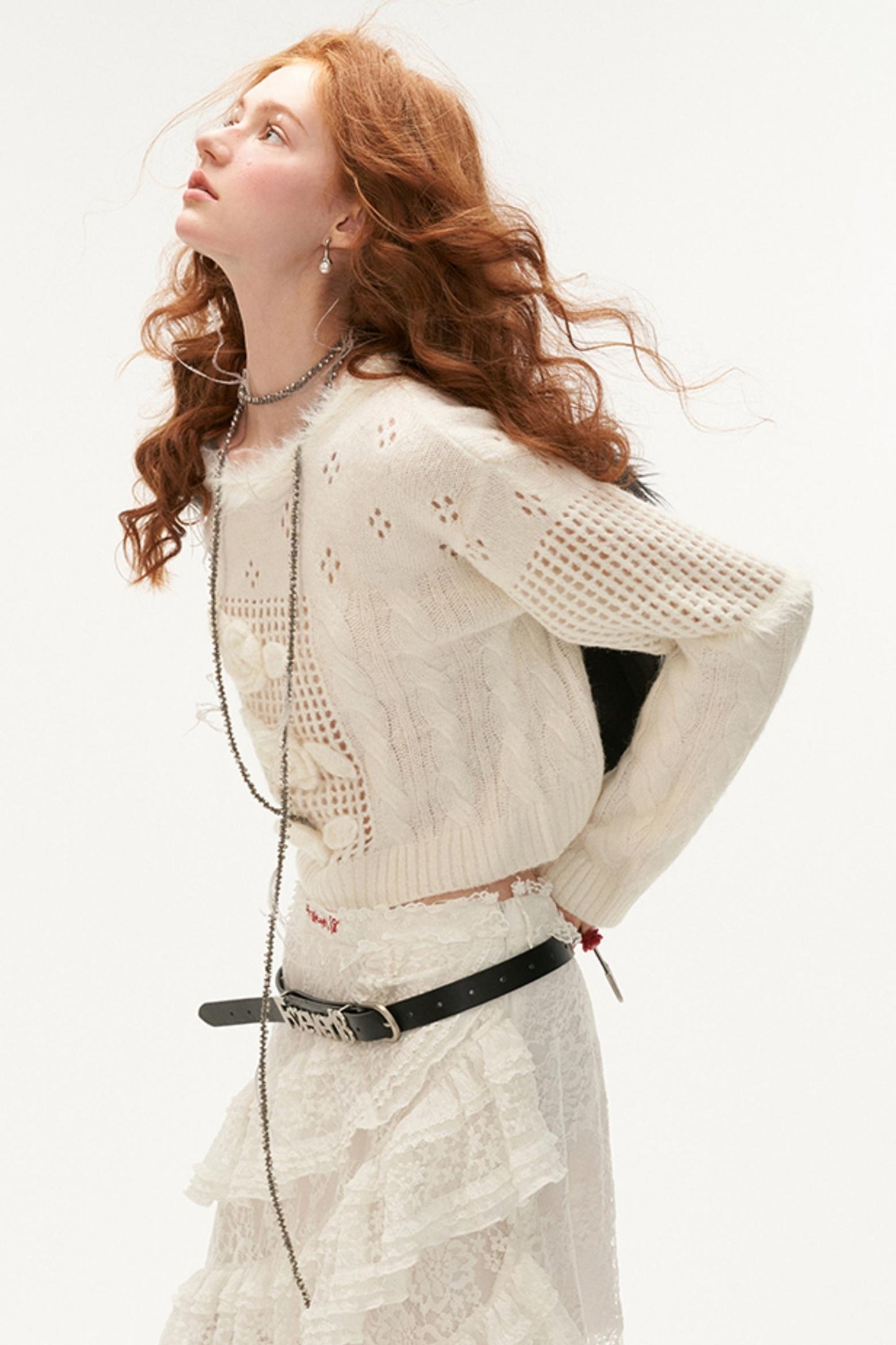 Rose Wool Knit Sweater