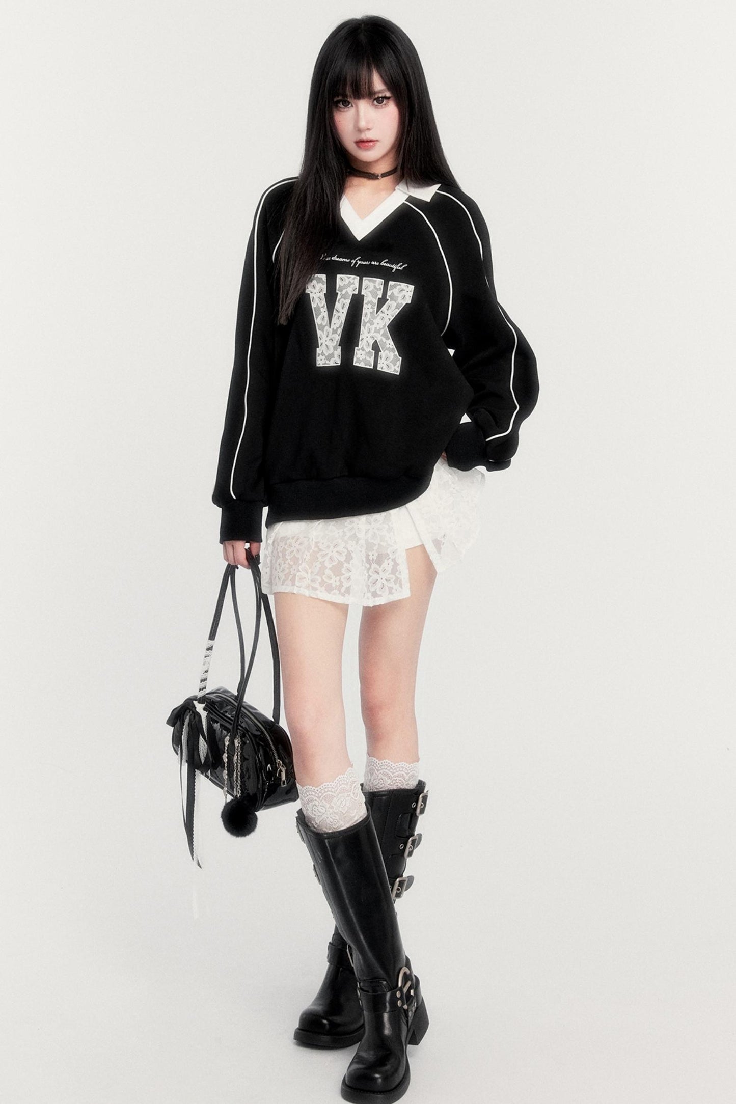 Velvet Retro Sweatshirt Top