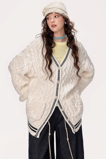 Japanese Knitted V-Neck Sweater