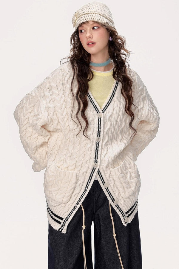 Japanese Knitted V-Neck Sweater