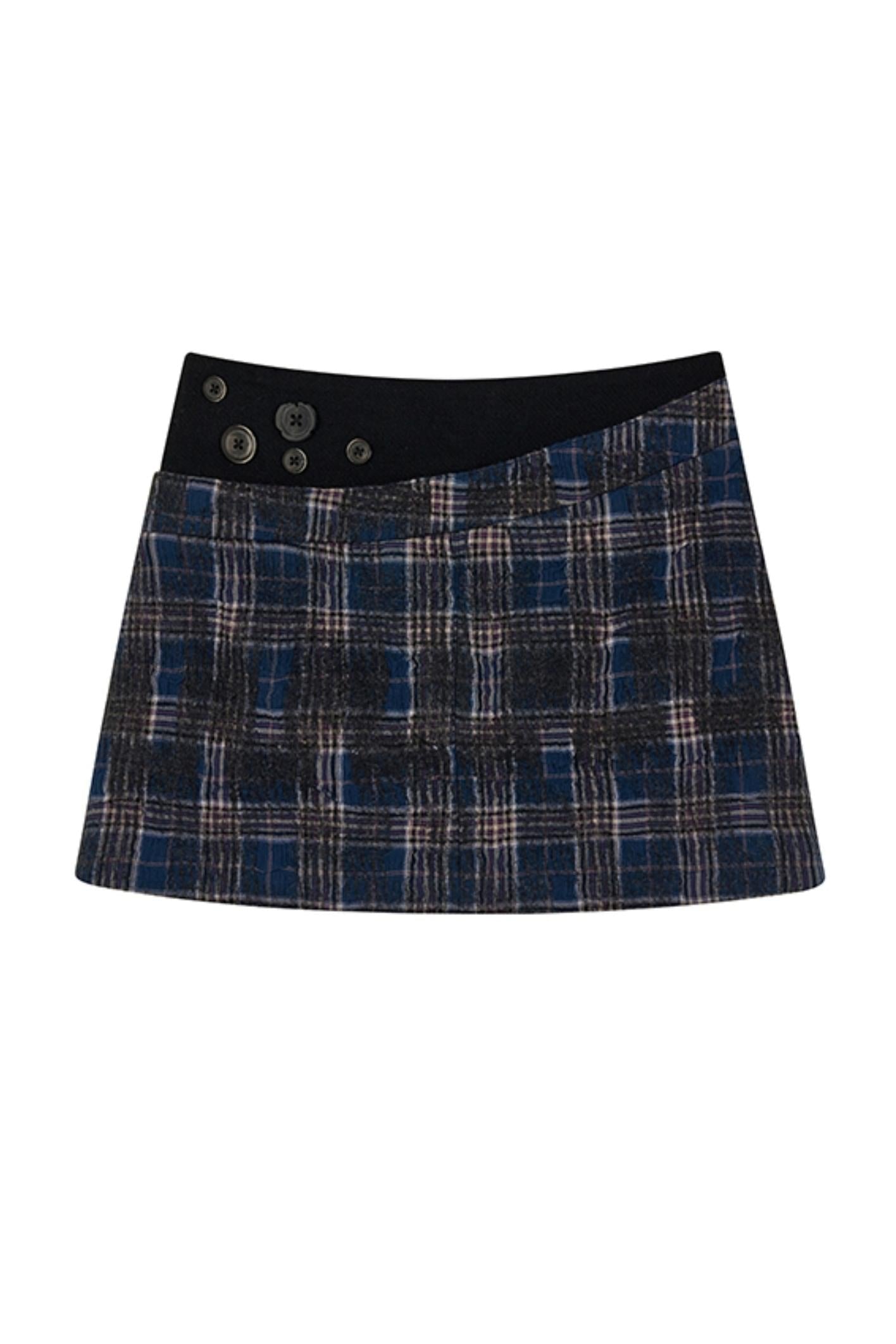 Slim Fit Plaid A-Line Skirt