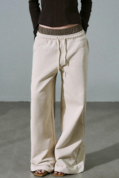 Plaid Patchwork Terry Sweatpants